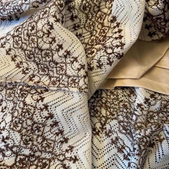 Venus Boho Crochet Maxi Dress Women’s XL Cream Brown Sleeveless Resort Dress - Picture 3 of 8